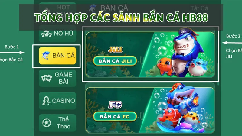 Tổng hợp các sảnh Bắn Cá HB88